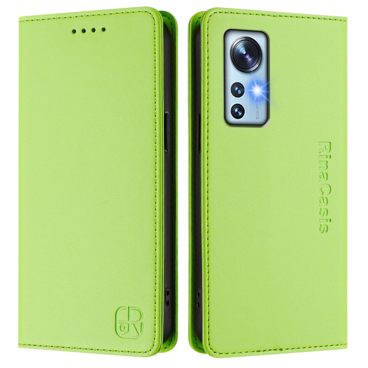 For Xiaomi 12 5G / 12X 5G / 12S 5G RC01 Dual-Folded Magnetic Suction RFID Leather Phone Case