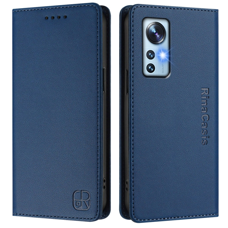 For Xiaomi 12 5G / 12X 5G / 12S 5G RC01 Dual-Folded Magnetic Suction RFID Leather Phone Case