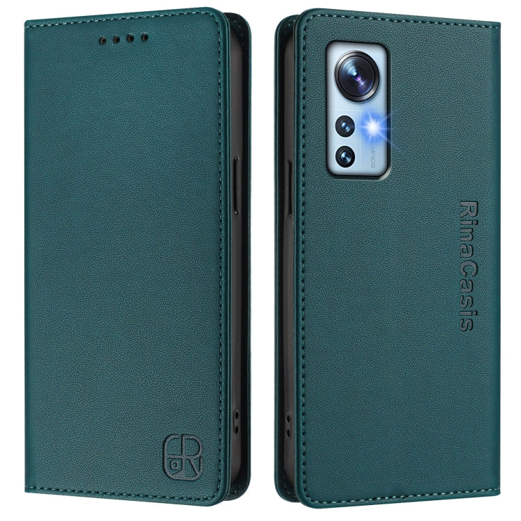For Xiaomi 12 5G / 12X 5G / 12S 5G RC01 Dual-Folded Magnetic Suction RFID Leather Phone Case