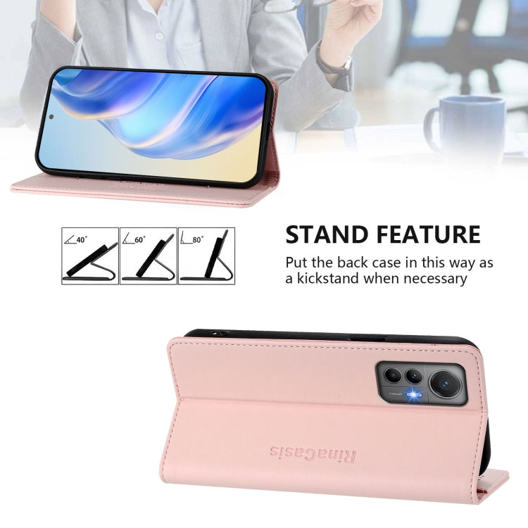 For Xiaomi 12 Lite RC01 Dual-Folded Magnetic Suction RFID Leather Phone Case