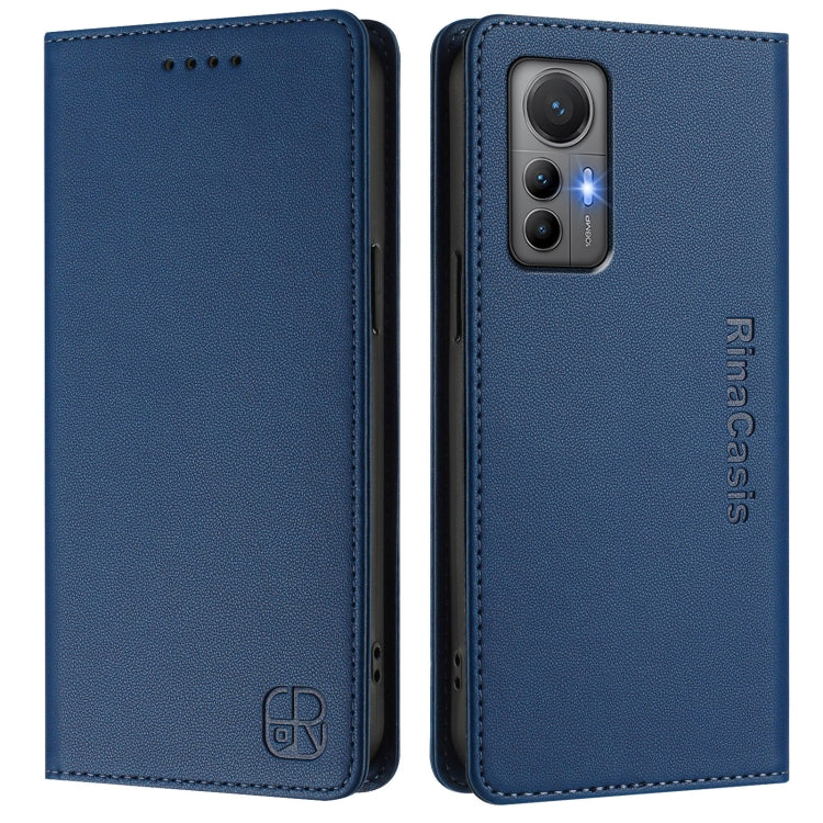 For Xiaomi 12 Lite RC01 Dual-Folded Magnetic Suction RFID Leather Phone Case