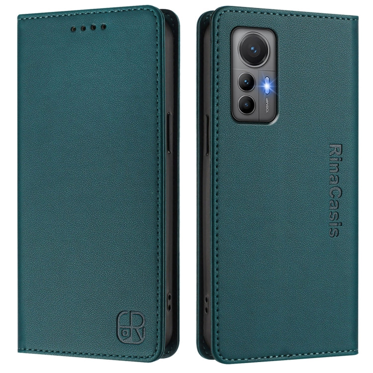 For Xiaomi 12 Lite RC01 Dual-Folded Magnetic Suction RFID Leather Phone Case