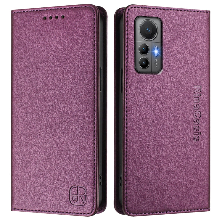 For Xiaomi 12 Lite RC01 Dual-Folded Magnetic Suction RFID Leather Phone Case
