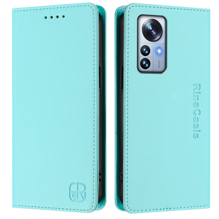 For Xiaomi 12 Pro / 12S Pro RC01 Dual-Folded Magnetic Suction RFID Leather Phone Case