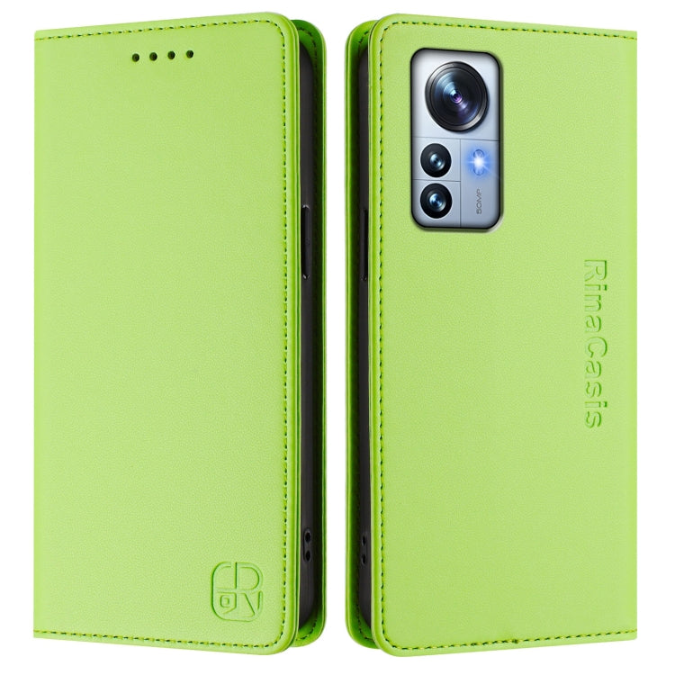 For Xiaomi 12 Pro / 12S Pro RC01 Dual-Folded Magnetic Suction RFID Leather Phone Case