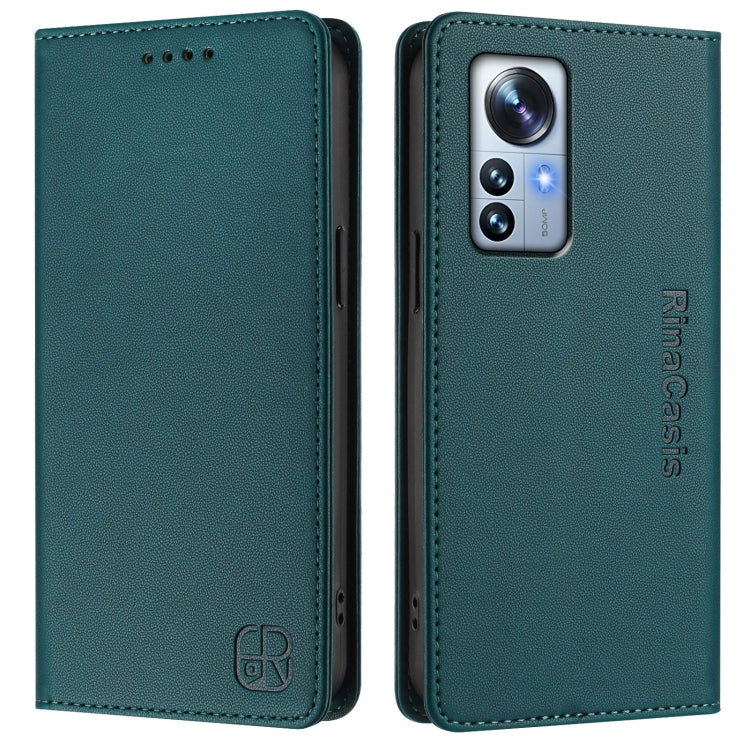 For Xiaomi 12 Pro / 12S Pro RC01 Dual-Folded Magnetic Suction RFID Leather Phone Case
