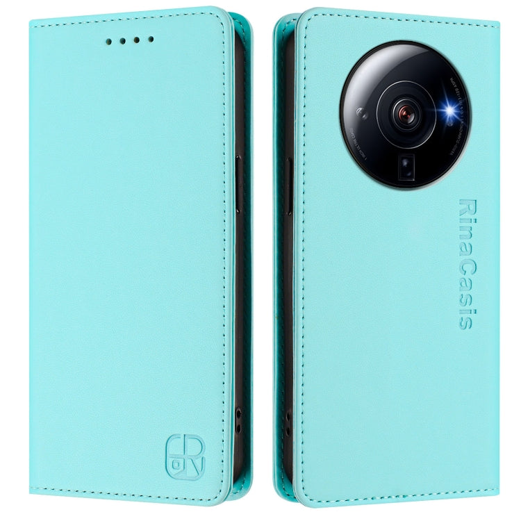 For Xiaomi 12S Ultra RC01 Dual-Folded Magnetic Suction RFID Leather Phone Case