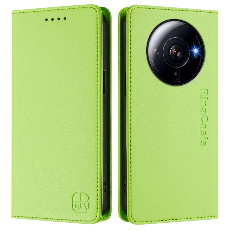 For Xiaomi 12S Ultra RC01 Dual-Folded Magnetic Suction RFID Leather Phone Case