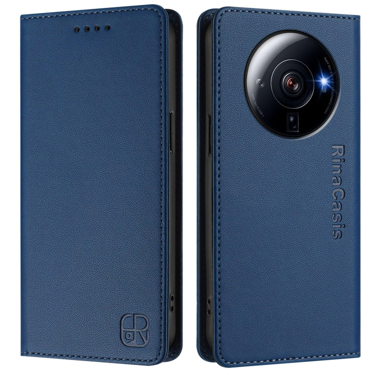 For Xiaomi 12S Ultra RC01 Dual-Folded Magnetic Suction RFID Leather Phone Case