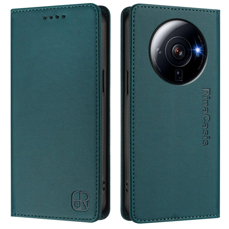 For Xiaomi 12S Ultra RC01 Dual-Folded Magnetic Suction RFID Leather Phone Case