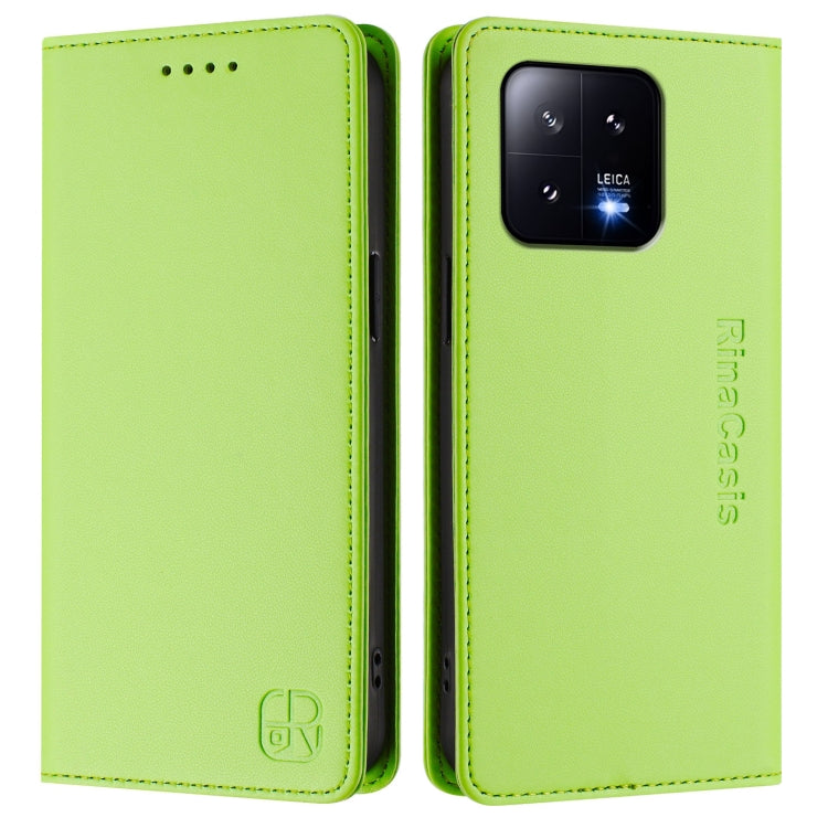 For Xiaomi 13 5G RC01 Dual-Folded Magnetic Suction RFID Leather Phone Case