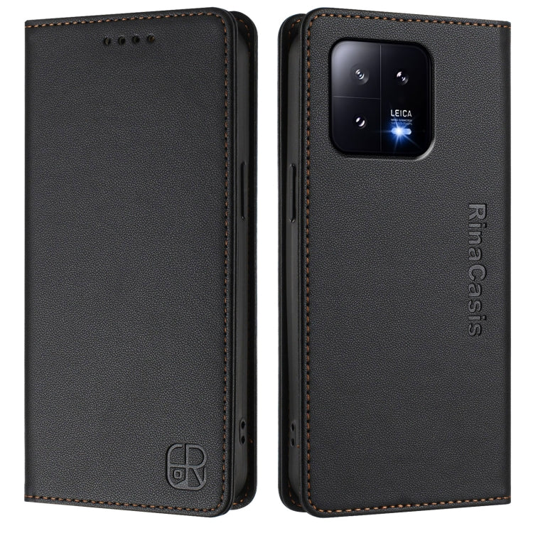 For Xiaomi 13 5G RC01 Dual-Folded Magnetic Suction RFID Leather Phone Case
