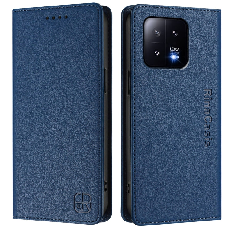 For Xiaomi 13 5G RC01 Dual-Folded Magnetic Suction RFID Leather Phone Case