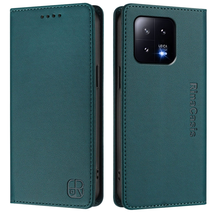 For Xiaomi 13 5G RC01 Dual-Folded Magnetic Suction RFID Leather Phone Case