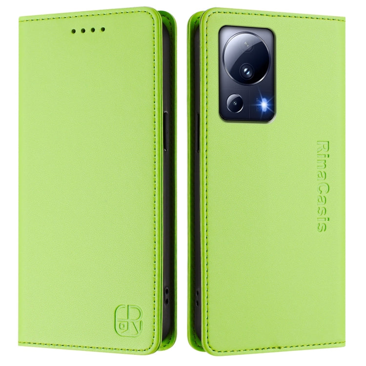 For Xiaomi 13 Lite 5G / Civi 2 RC01 Dual-Folded Magnetic Suction RFID Leather Phone Case