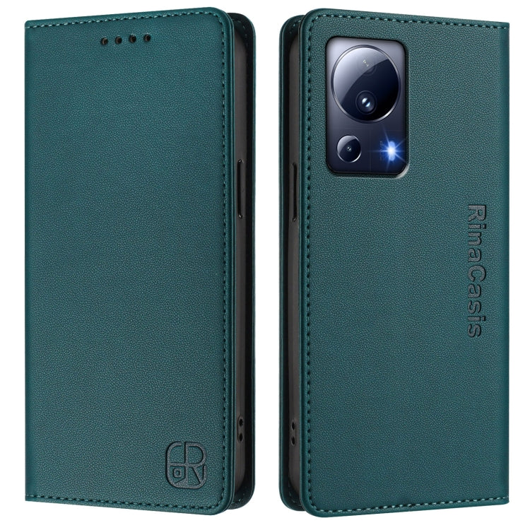 For Xiaomi 13 Lite 5G / Civi 2 RC01 Dual-Folded Magnetic Suction RFID Leather Phone Case