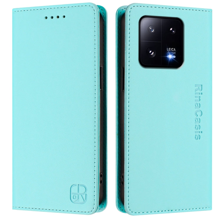 For Xiaomi 13 Pro 5G RC01 Dual-Folded Magnetic Suction RFID Leather Phone Case