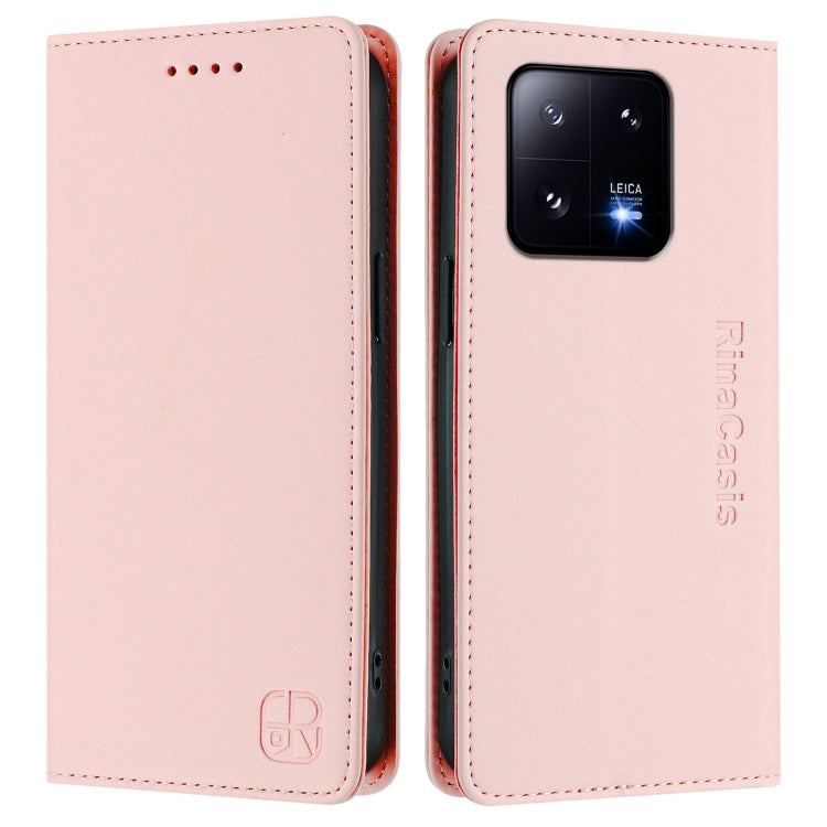 For Xiaomi 13 Pro 5G RC01 Dual-Folded Magnetic Suction RFID Leather Phone Case