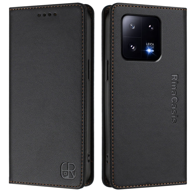 For Xiaomi 13 Pro 5G RC01 Dual-Folded Magnetic Suction RFID Leather Phone Case