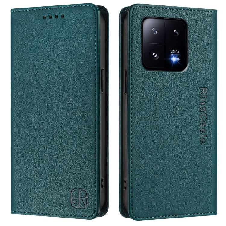 For Xiaomi 13 Pro 5G RC01 Dual-Folded Magnetic Suction RFID Leather Phone Case