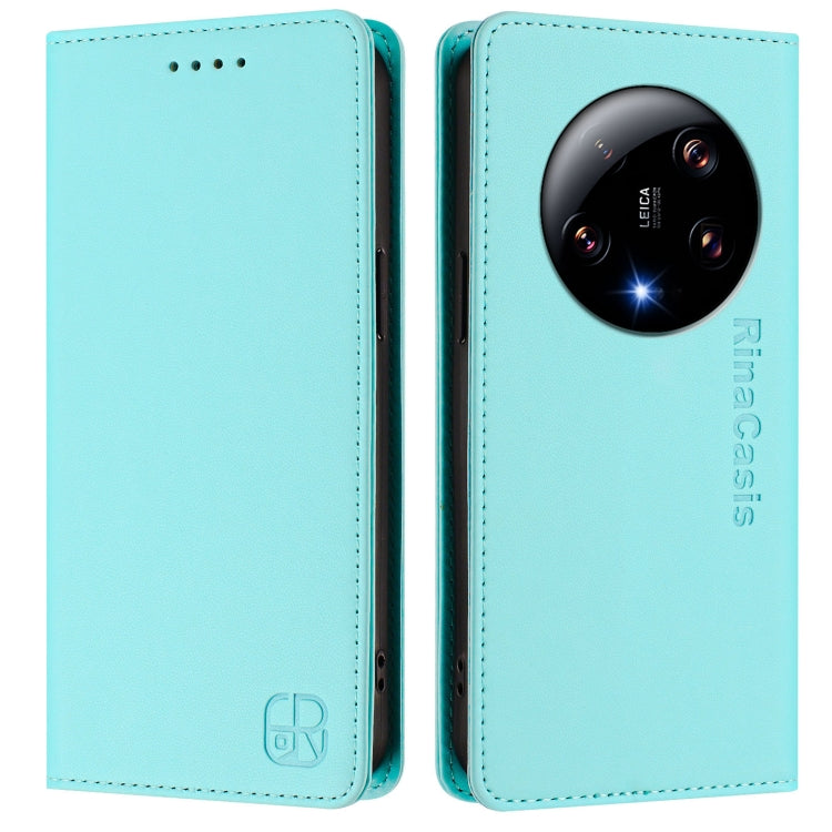 For Xiaomi 13 Ultra RC01 Dual-Folded Magnetic Suction RFID Leather Phone Case