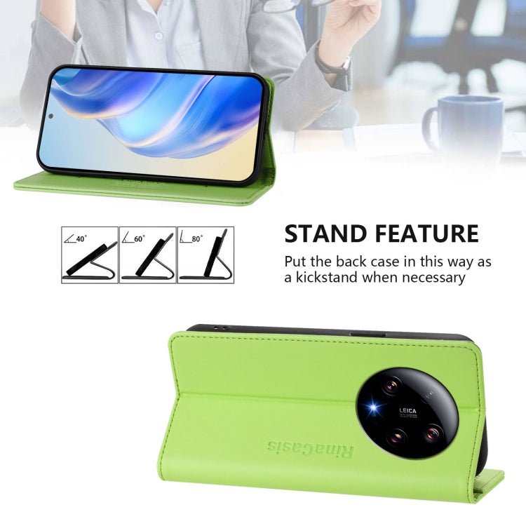 For Xiaomi 13 Ultra RC01 Dual-Folded Magnetic Suction RFID Leather Phone Case