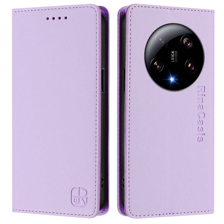 For Xiaomi 13 Ultra RC01 Dual-Folded Magnetic Suction RFID Leather Phone Case