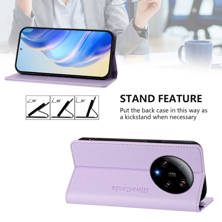 For Xiaomi 13 Ultra RC01 Dual-Folded Magnetic Suction RFID Leather Phone Case