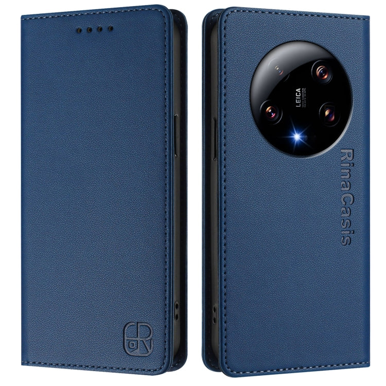 For Xiaomi 13 Ultra RC01 Dual-Folded Magnetic Suction RFID Leather Phone Case