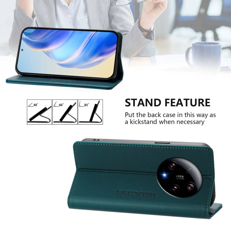For Xiaomi 13 Ultra RC01 Dual-Folded Magnetic Suction RFID Leather Phone Case