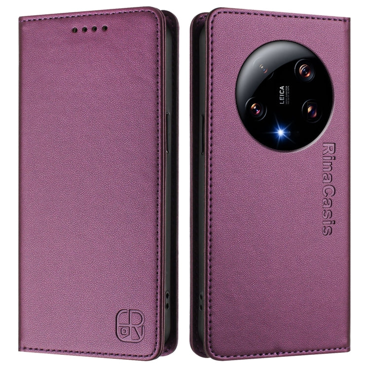 For Xiaomi 13 Ultra RC01 Dual-Folded Magnetic Suction RFID Leather Phone Case
