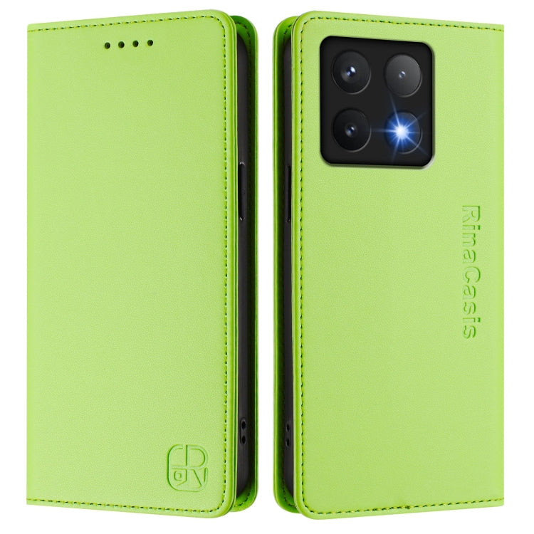 For Xiaomi 14T Pro RC01 Dual-Folded Magnetic Suction RFID Leather Phone Case
