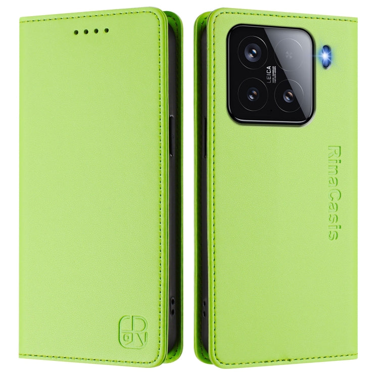For Xiaomi 15 RC01 Dual-Folded Magnetic Suction RFID Leather Phone Case