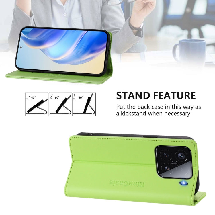 For Xiaomi 15 RC01 Dual-Folded Magnetic Suction RFID Leather Phone Case