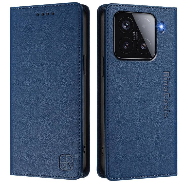 For Xiaomi 15 RC01 Dual-Folded Magnetic Suction RFID Leather Phone Case