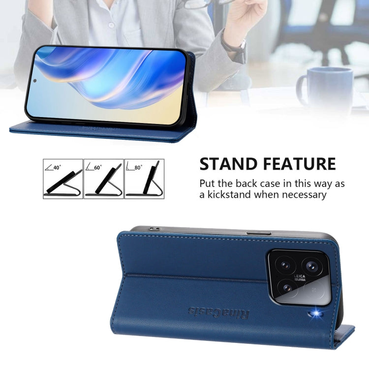 For Xiaomi 15 RC01 Dual-Folded Magnetic Suction RFID Leather Phone Case