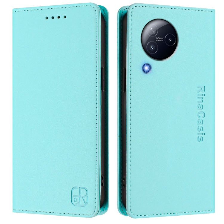 For Xiaomi Civi 3 5G RC01 Dual-Folded Magnetic Suction RFID Leather Phone Case