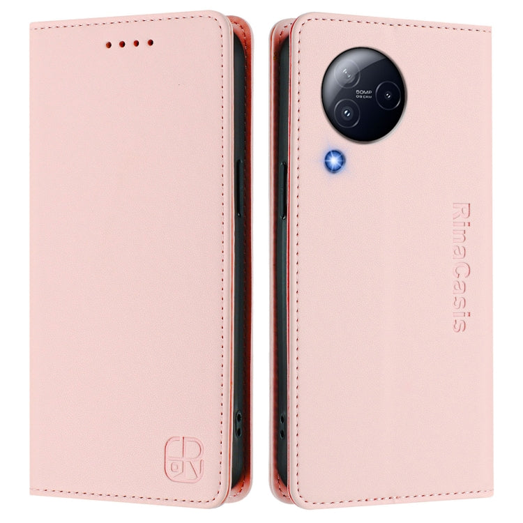 For Xiaomi Civi 3 5G RC01 Dual-Folded Magnetic Suction RFID Leather Phone Case