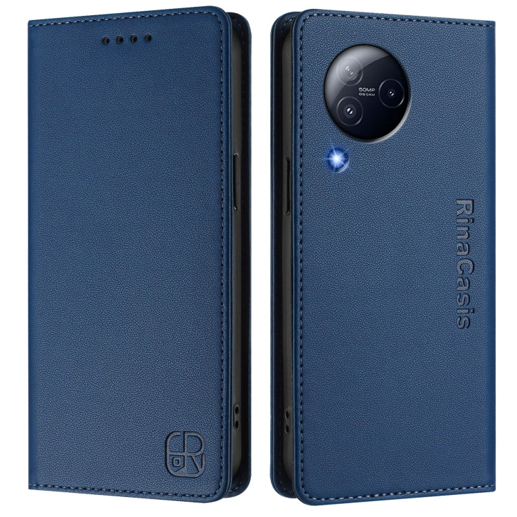 For Xiaomi Civi 3 5G RC01 Dual-Folded Magnetic Suction RFID Leather Phone Case