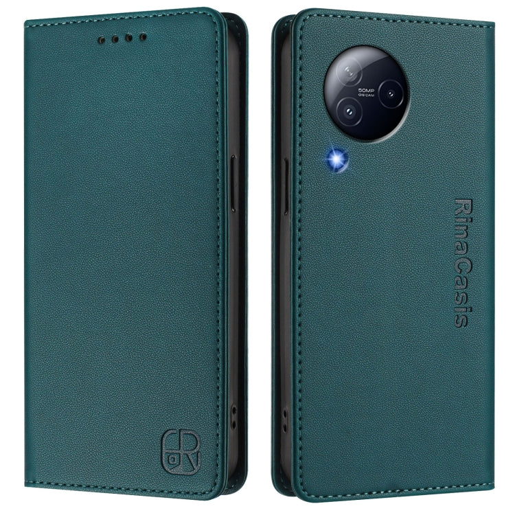 For Xiaomi Civi 3 5G RC01 Dual-Folded Magnetic Suction RFID Leather Phone Case