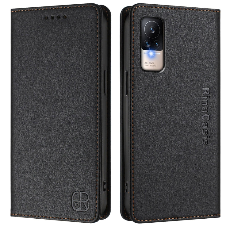 For Xiaomi Civi 1S RC01 Dual-Folded Magnetic Suction RFID Leather Phone Case