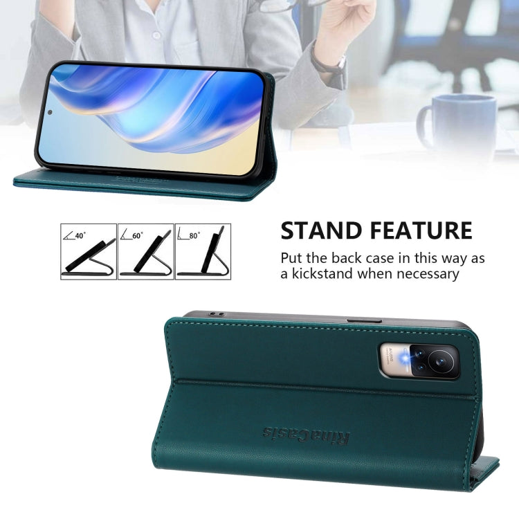 For Xiaomi Civi 1S RC01 Dual-Folded Magnetic Suction RFID Leather Phone Case
