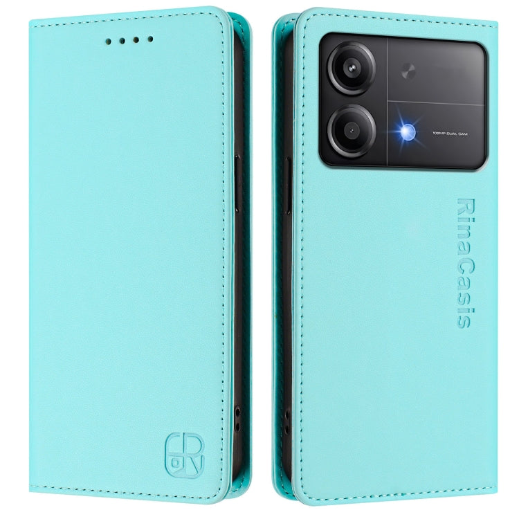 For Xiaomi Poco X6 Neo 5G RC01 Dual-Folded Magnetic Suction RFID Leather Phone Case