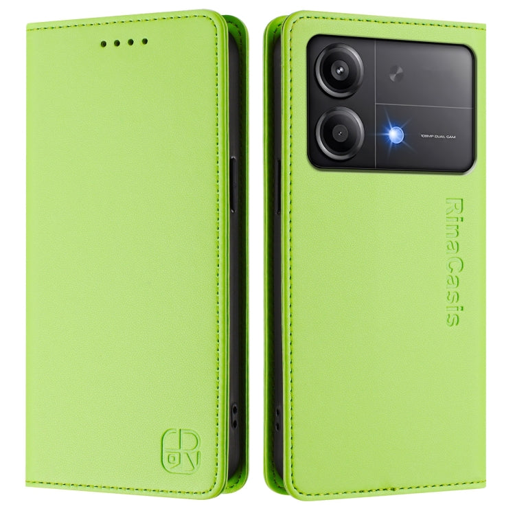 For Xiaomi Poco X6 Neo 5G RC01 Dual-Folded Magnetic Suction RFID Leather Phone Case