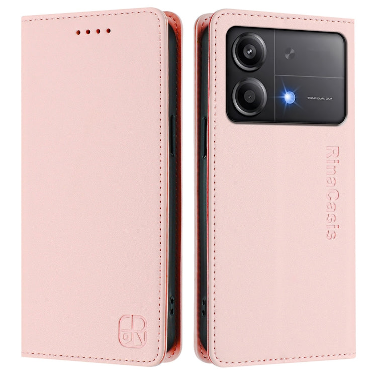 For Xiaomi Poco X6 Neo 5G RC01 Dual-Folded Magnetic Suction RFID Leather Phone Case