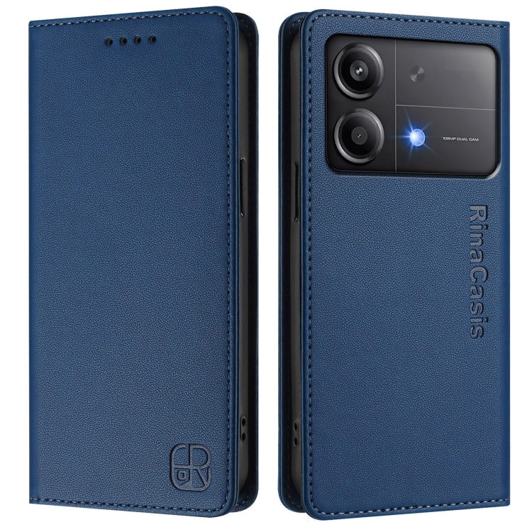 For Xiaomi Poco X6 Neo 5G RC01 Dual-Folded Magnetic Suction RFID Leather Phone Case
