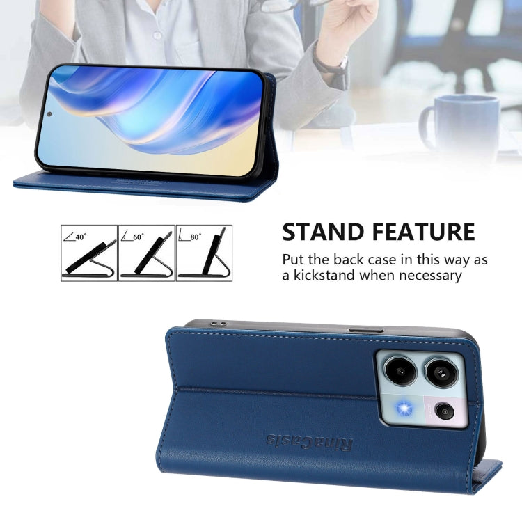 For Xiaomi Poco X6 Neo 5G RC01 Dual-Folded Magnetic Suction RFID Leather Phone Case