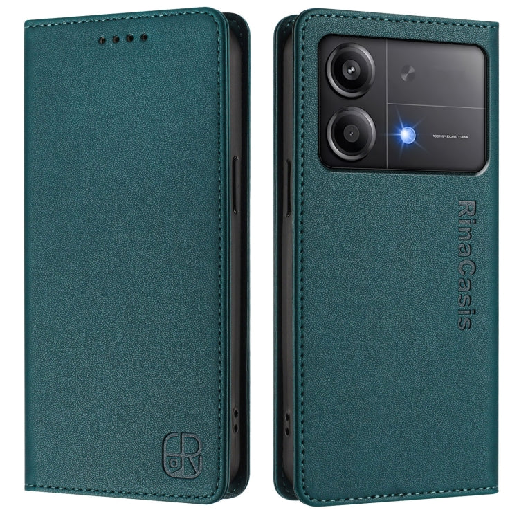 For Xiaomi Poco X6 Neo 5G RC01 Dual-Folded Magnetic Suction RFID Leather Phone Case