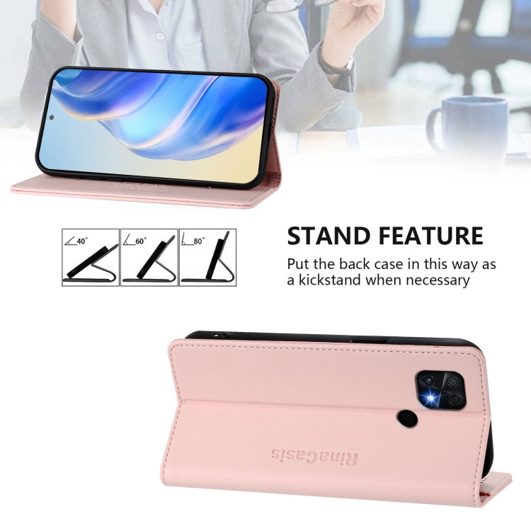 For Xiaomi Poco C40 RC01 Dual-Folded Magnetic Suction RFID Leather Phone Case