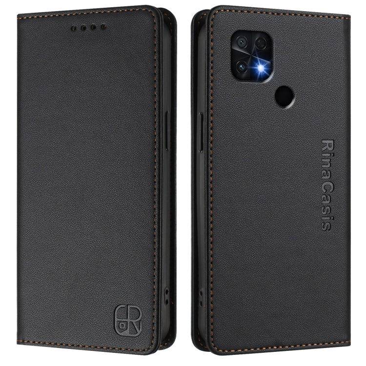 For Xiaomi Poco C40 RC01 Dual-Folded Magnetic Suction RFID Leather Phone Case